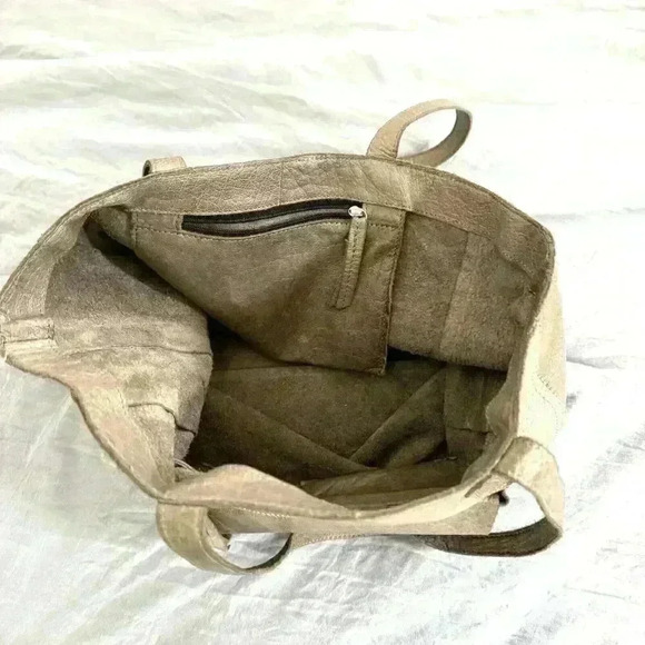Day and Mood Heather Tote Gray Suede Leather Anthropologie Patchwork Medium Boho - Picture 10 of 14